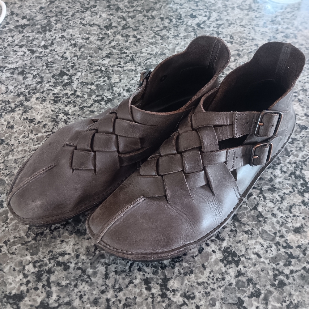 VTG Loints Of Holland Woven Leather Ankle Boot